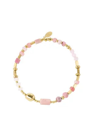 Armband Megan kralen roze/goud