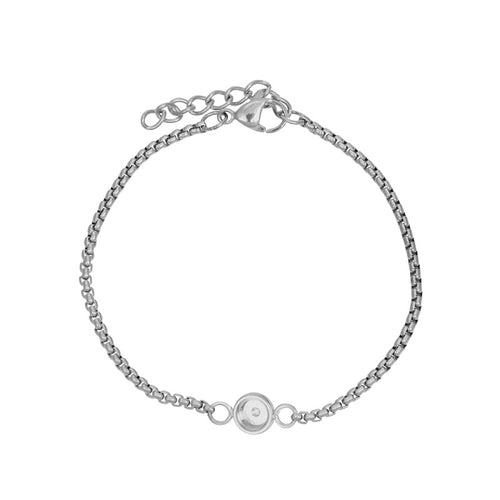 Armband Box chain Toppart  Zilver