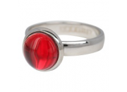 Zilver Red stone 4mm