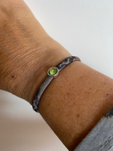 Armband elastiek Swarovski steen groen