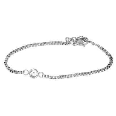 Armband Box chain Toppart  Zilver