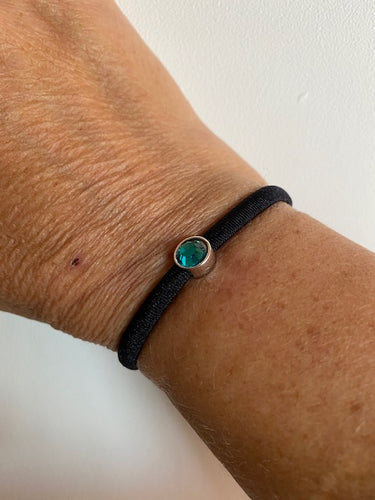 Armband elastiek Swarovski steen Turquoise