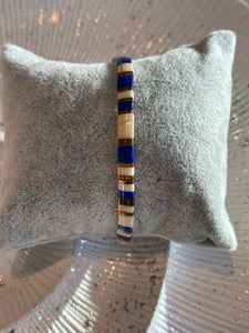 Armband miyuki marine/creme /goud