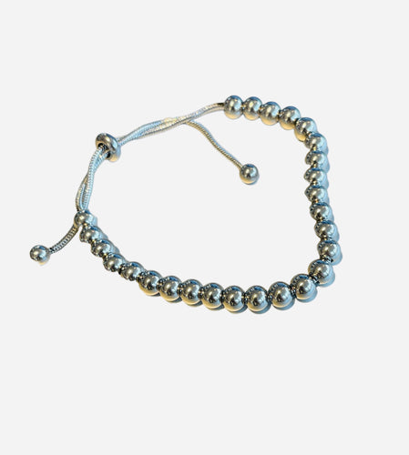 Armband met bolletjes zilver bo225