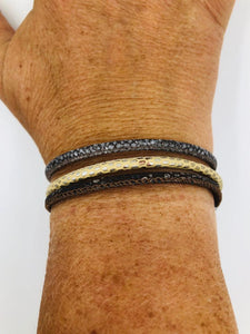 Trendy armbandje reptielprint (Donkergrijs)