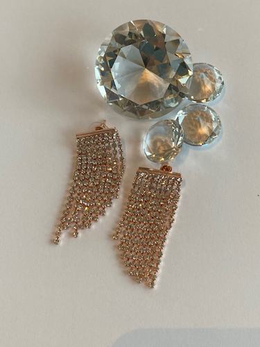 Oorbellen strass Rosé art 1930